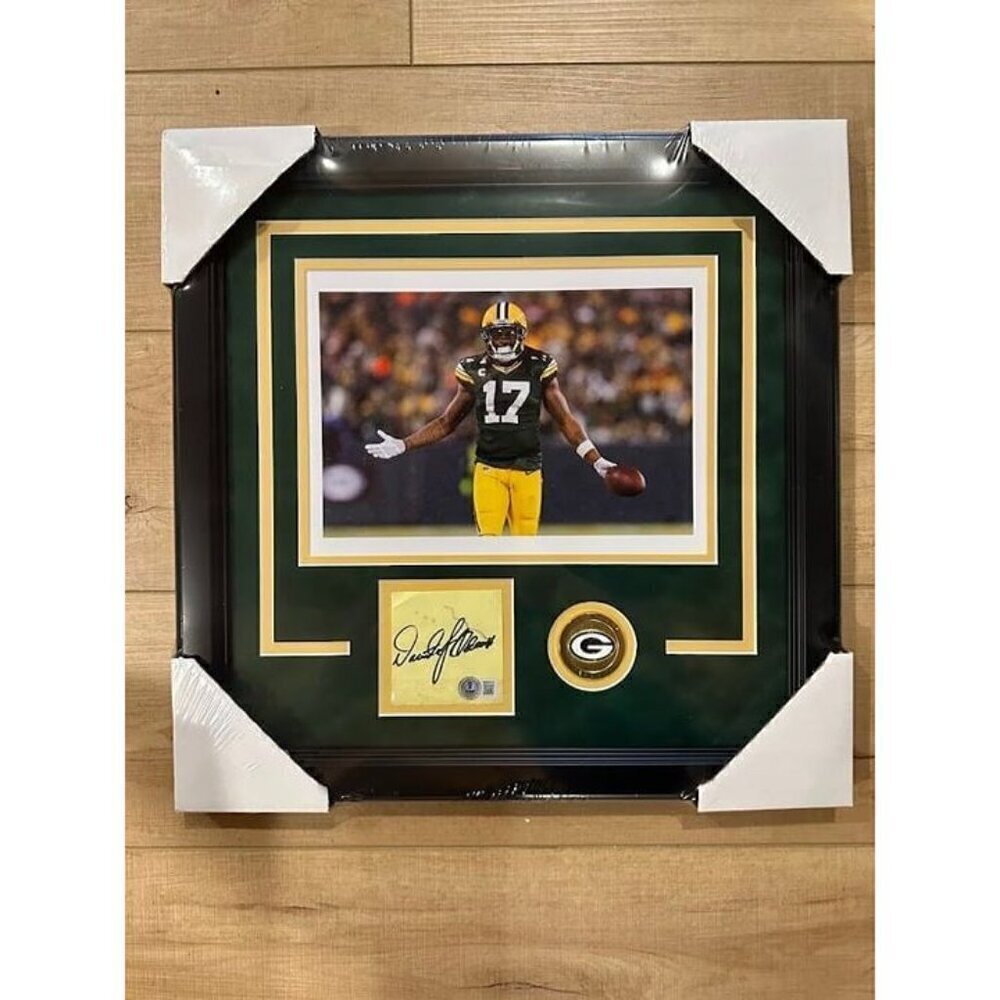 Davante Adams signed autographed RARE FULL AUTO Cut Collage Framed Packers BAS